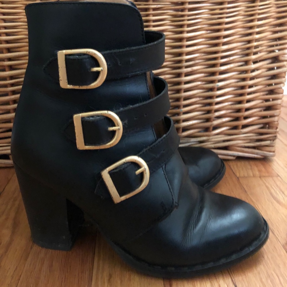 Topshop black heeled ankle boots